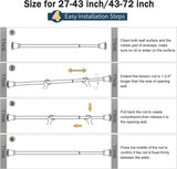 SZXIMU Spring Tension Curtain Rod 27-43 Inch, Never Rust and Non-Slip Shower Curtain Rods with Trumpet End, Bronze