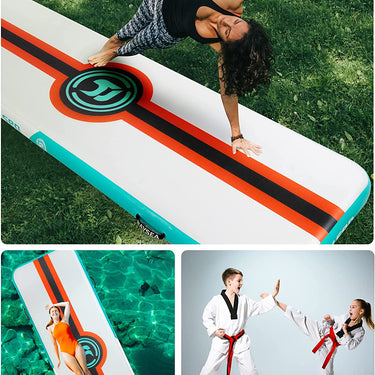 RAYSEA Air Tumbling Track Mat, 10ft Inflatable Air Gymnastics Mat, Inflatable dock, With electric pump