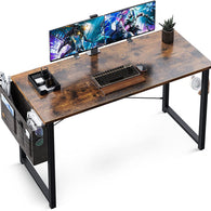 ODK Computer Writing Desk 39 inch, Sturdy Home Office Table, Work Desk with A Storage Bag and Headphone Hook, Vintage